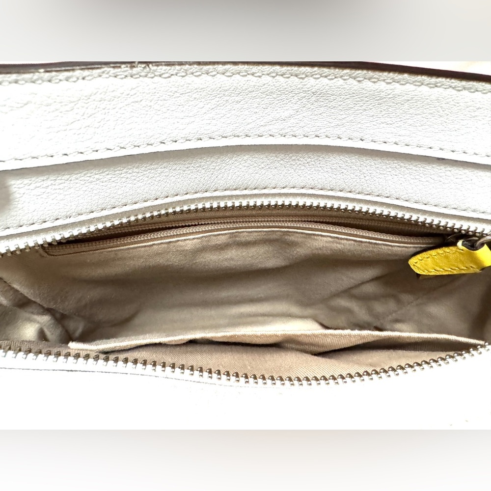White and navy blue Coach leather bag - Picture 5 of 9